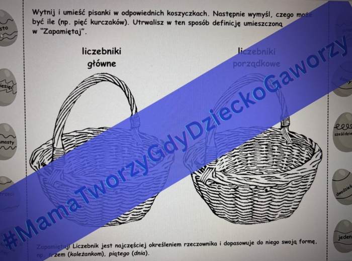 Wielkanocne koszyki - liczebniki