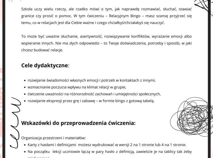 Poza tablicą. relacyjne bingo - 4/52