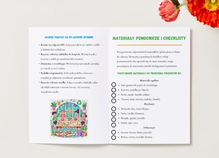 Przewodnik dydaktyczny. Plan lekcji. Ekologiczne prezenty. Pomysły na rękodzieło. Nauka planowania budżetu. Świadomość ekologiczna.