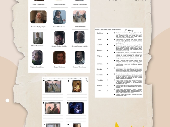 Karta pracy do filmu "Balladyna" w reż. Wojciecha Adamczyka, lektura obowiązkowa, egzamin ósmoklasisty