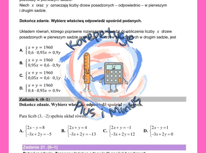 Zadania maturalne - układy równań
