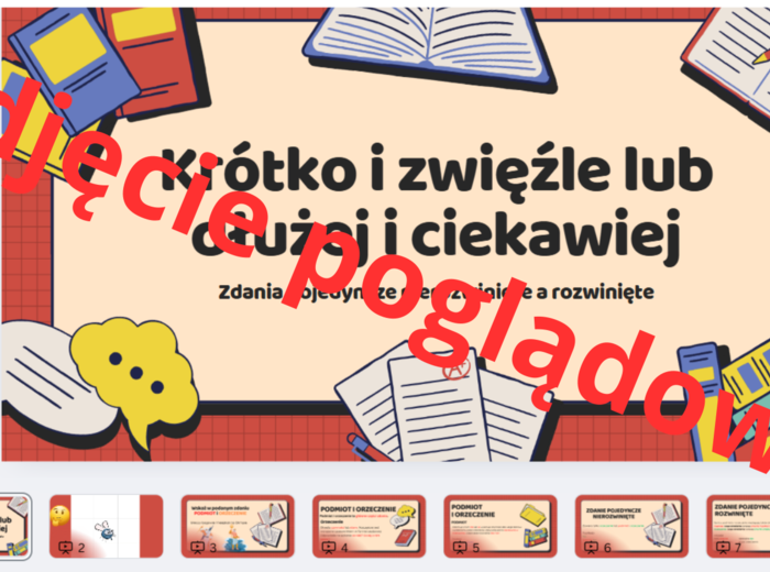 Prezentacja na temat zdań pojedynczych nierozwiniętych i rozwiniętych