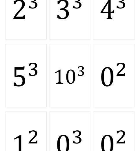 63 fiszki powtórzeniowe do E8 - potęgi