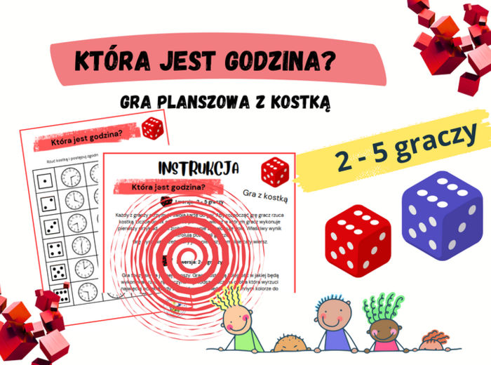 Która jest godzina? - gra planszowa z kostką / 3 wersje