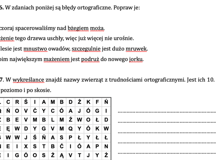 Zajęcia wyrównawcze 2 - pakiet zadań