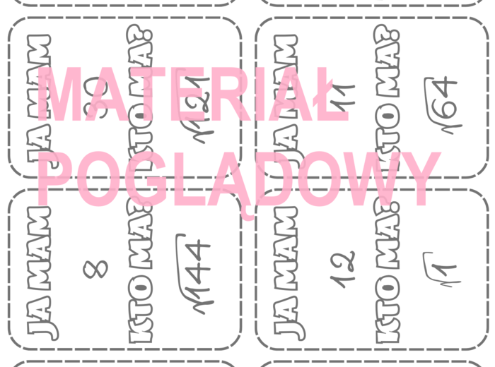 Ja mam...., kto ma...? - obliczanie pierwiastków