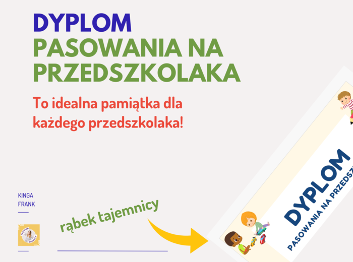 Dyplom - pasowanie na przedszkolaka