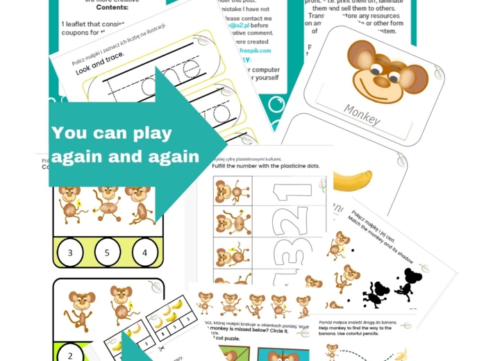 5 little monkeys rymowanka dziecięca piosenka UTRWALENIE LICZB 1-5