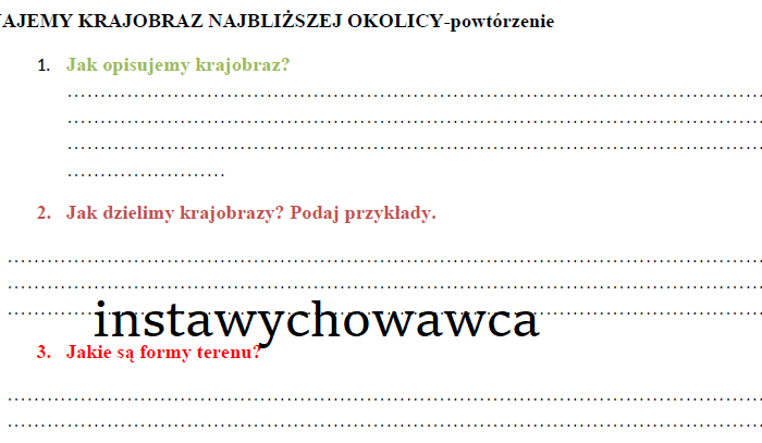 poznajemy krajobraz najbliższej okolicy