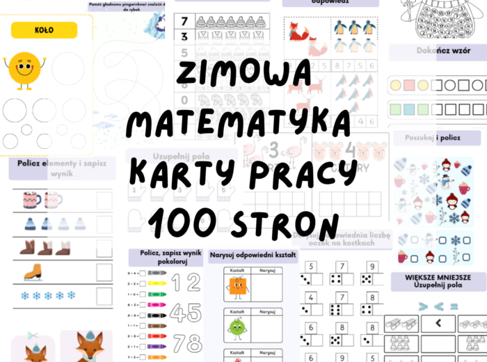 Zimowa Matematyka- 100 kart pracy