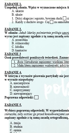 POWTÓRKI PRZED EGZAMINEM. Z BOHATERAMI "OPOWIEŚCI WIGILIJNEJ" PRZYPOMINAMY WIADOMOŚCI Z ZAKRESU ORTOGRAFII