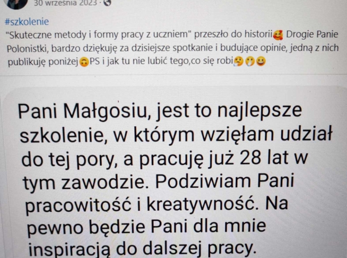 Skuteczne metody i formy pracy z uczniem: szkolenie+ materiały