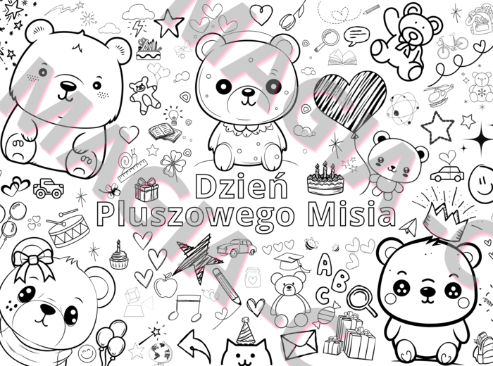 Dzień pluszowego misia – kolorowanka xxl