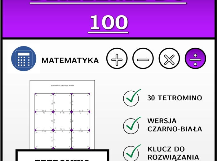 Tetromino - Dzielenie do 100 | matematyka