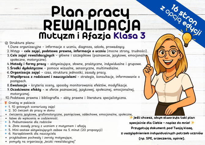 Plan Pracy Rewalidacja - klasa III Mutyzm i Afazja