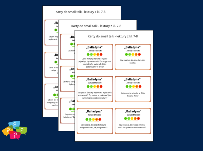 "BALLADYNA" – Karty do SMALL TALK – lektury – gra