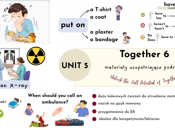 Together 6, unit 5, dodatkowe materiały, u lekarza, No-Prep