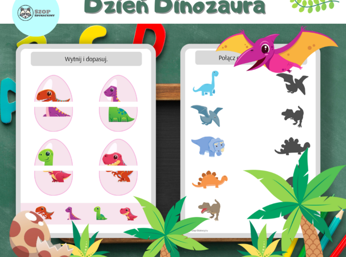 Dzień Dinozaura. Dinozaury. Zestaw zadań. Dyplom