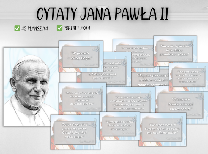 Gazetka szkolna - JAN PAWEŁ II, CYTATY