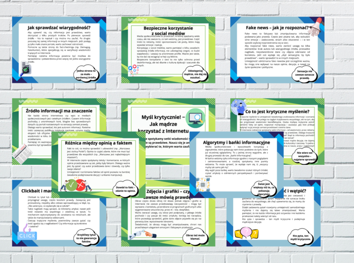 Gazetka "Myślenie krytyczne i bezpieczeństwo w sieci"