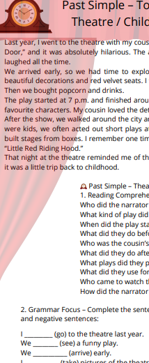 Czasy angielskie - czytanki i ćwiczenia