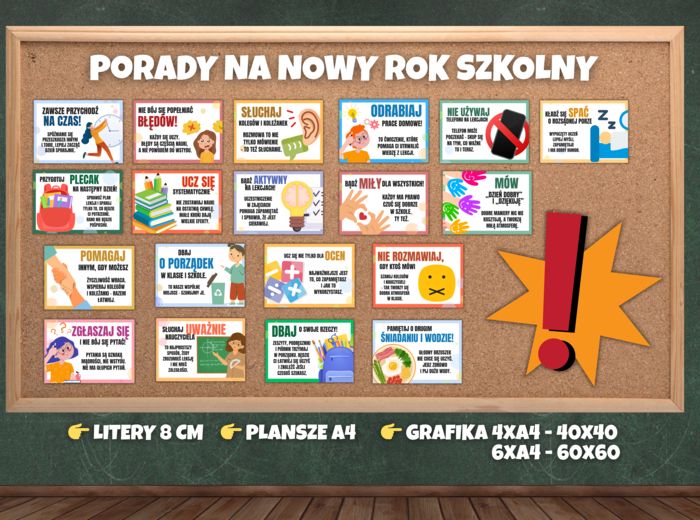 PORADY NA NOWY ROK SZKOLNY - GAZETKA EDUKACYJNA, GAZETKA ŚCIENNA, NA NOWY ROK SZKOLNY