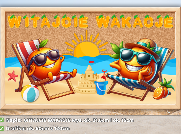 WITAJCIE WAKACJE - POMARAŃCZE - Dekoracja