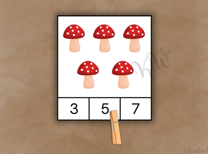 Jesienna zabawa klamerkowa - liczenie do 10