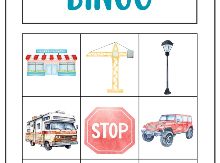 BINGO "W podróży" - PODRÓŻNE BINGO