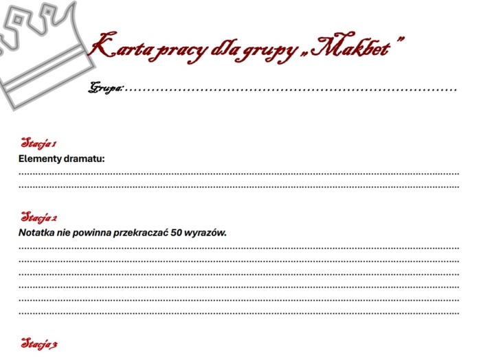 Stacje zadaniowe dla liceum - zestaw