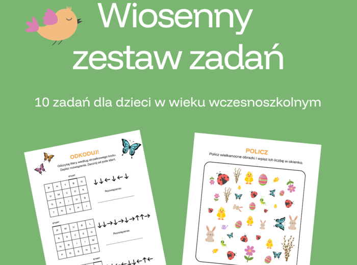 Zestaw zadań wiosennych dla dzieci w klasach 0-3