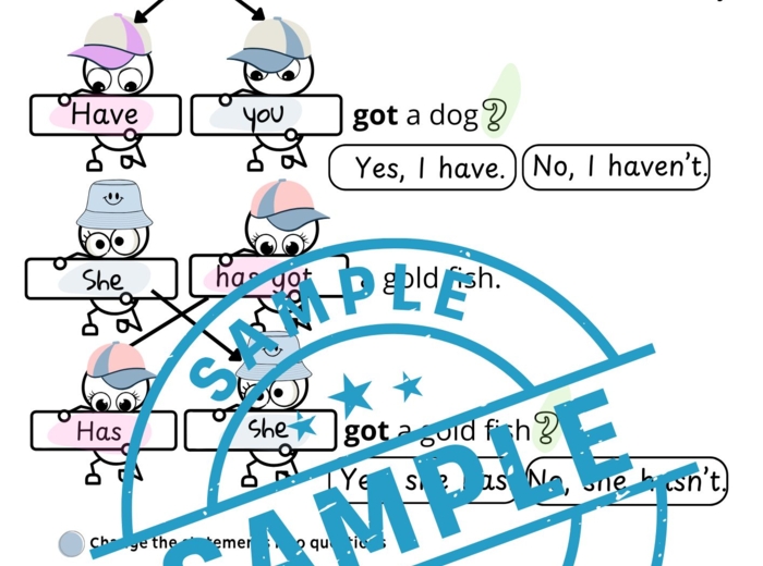PYTANIA Z CZASOWNIKIEM HAVE GOT plus karta bonusowa- wklejka/karta pracy