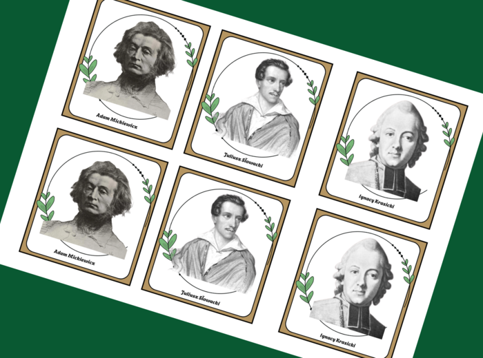ŚWIATOWY DZIEŃ POEZJI - poeci – memory – 54 szt. – biblioteka - wersja 1