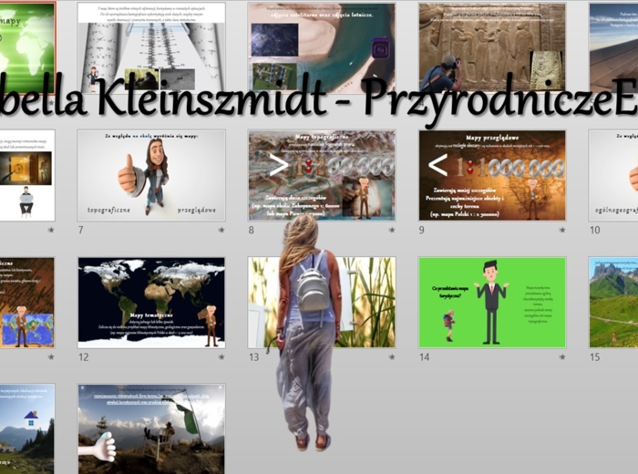 Geograficzna prezentacja w GENIAL.LY do tematu „Korzystamy z mapy”. Oblicza geografii I, poziom podstawowy, dla liceum ogólnokształcącego i technikum. Geografia I, dział „Obraz Ziemi”
