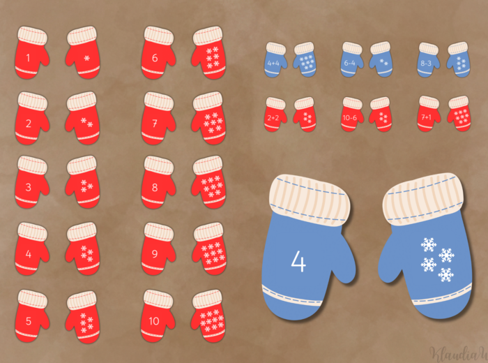 Rękawiczki – liczenie i działania matematyczne w zakresie do 10