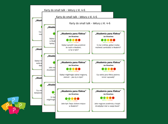 AKADEMIA PANA KLEKSA – Karty do SMALL TALK – lektury – gra