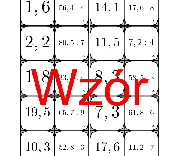Domino - Dzielenie liczb dziesiętnych przez liczbę naturalną | matematyka