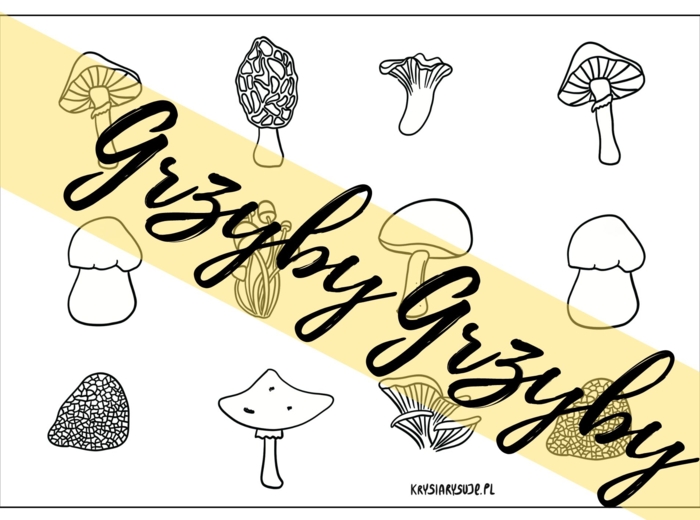 Grzyby. Kolorowanka