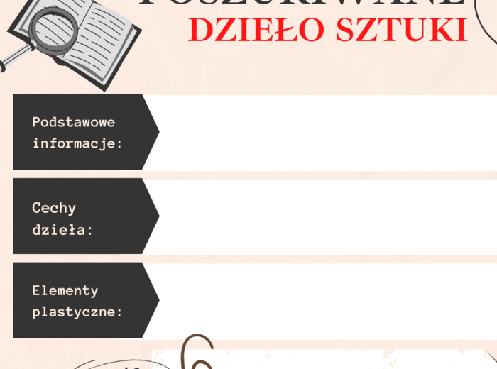 Opis dzieła sztuki -Zestaw