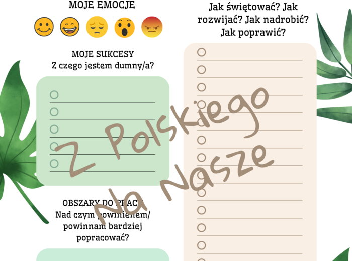 Karta pracy - samoocena na podsumowanie roku szkolnego