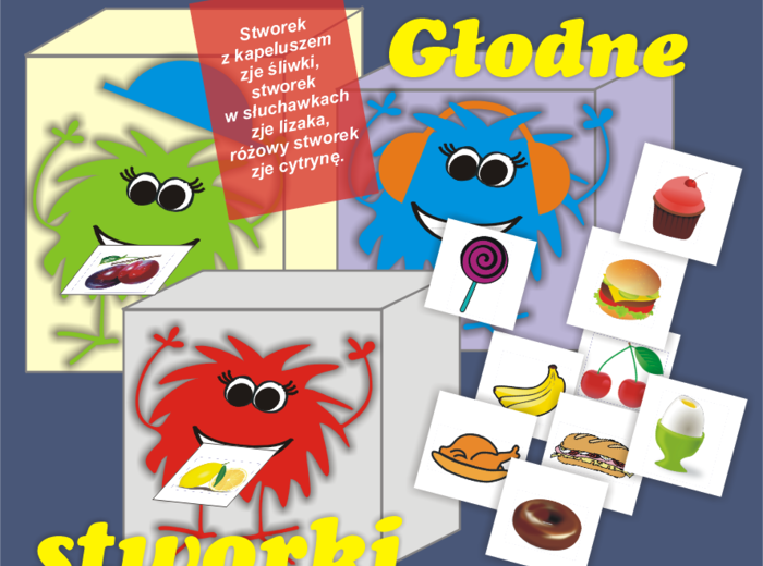 Głodne stworki - zadania dla przedszkolaków - Zestaw do rozwoju słownictwa
