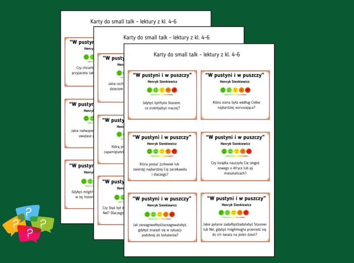"W PUSTYNI I W PUSZCZY" – Karty do SMALL TALK – lektury – gra