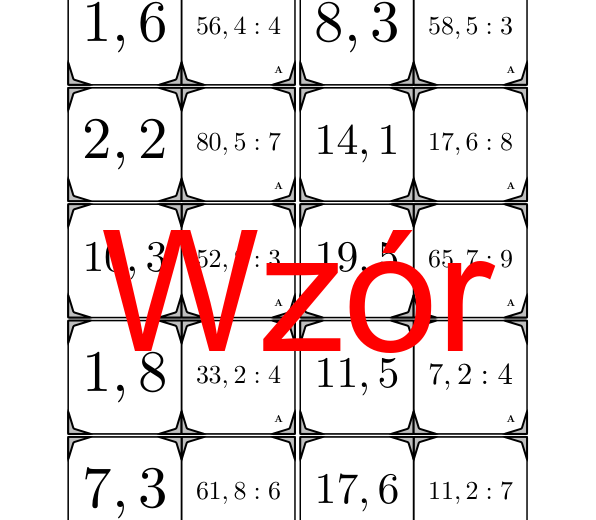 Domino - Dzielenie liczb dziesiętnych przez liczbę naturalną | matematyka