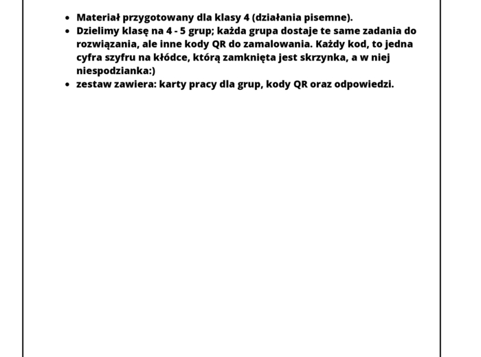 Matematyczna Wielkanoc - klasa 4