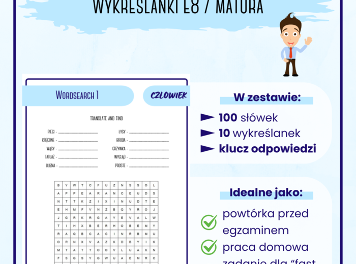 Wykreślanki - Człowiek | Egzamin 8-klasisty | Matura