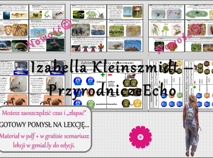 Pomysł na lekcję/pomysł na projekt/układanka/ materiał do lekcji do tematu „Nieantagonistyczne zależności między organizmami” w pdf. W gratisie niekomercyjny scenariusz lekcji/pomysł na lekcję w programie genial.ly do edycji. Na podstawie wydawnictwa Now