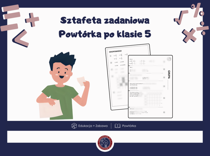 Sztafeta Zadaniowa | Wielka powtórka po klasie 5 | Ułamki, NWD, NWW, Pola figur