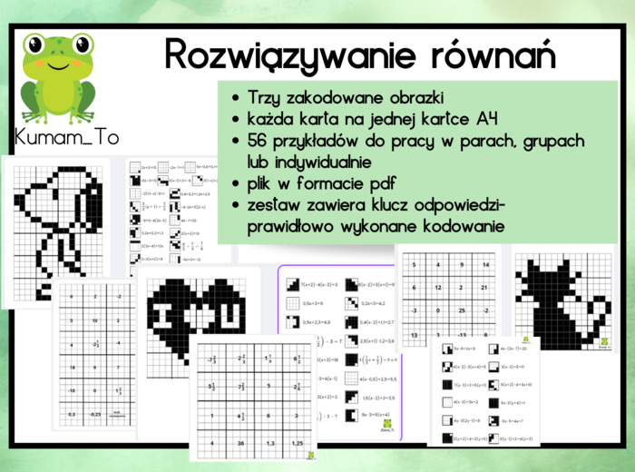 Kodowanka- rozwiązywanie równań