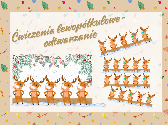 Renifery – ćwiczenie lewopółkulowe przygotowujące do nauki czytania i pisania.