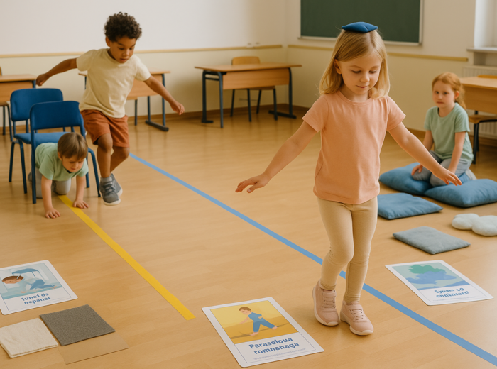 Deszczowy tor przeszkód – karty zadań ruchowych